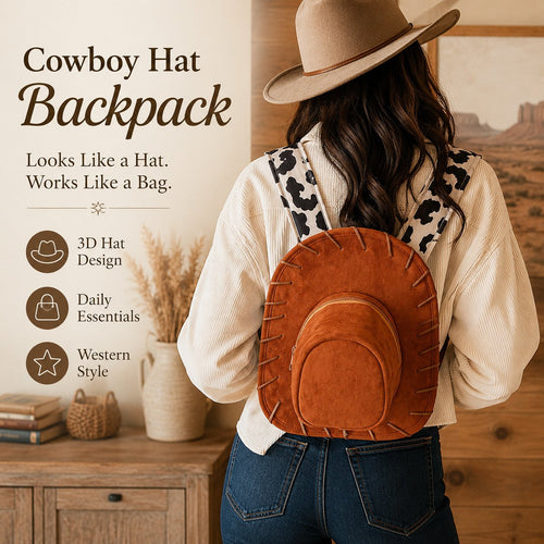 🎁 Last Day 50% OFF – 🤠Cowboy Hat-Shaped Backpack