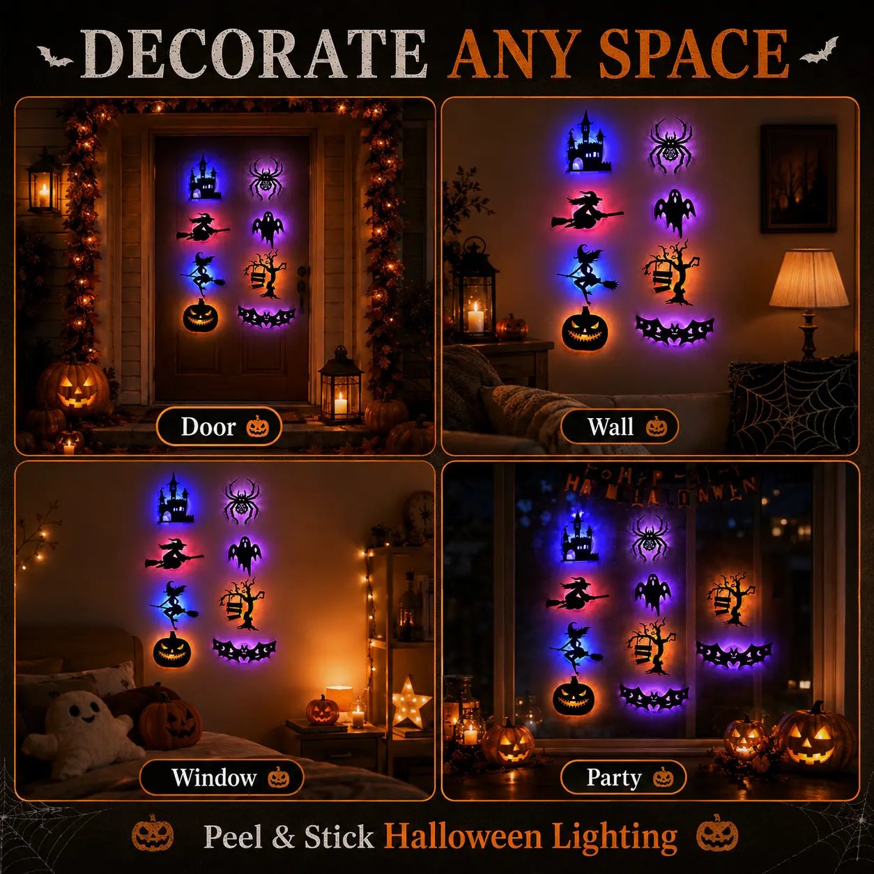 🎃 Halloween Flash Sale 50% OFF – LED Silhouette Wall Light Stickers