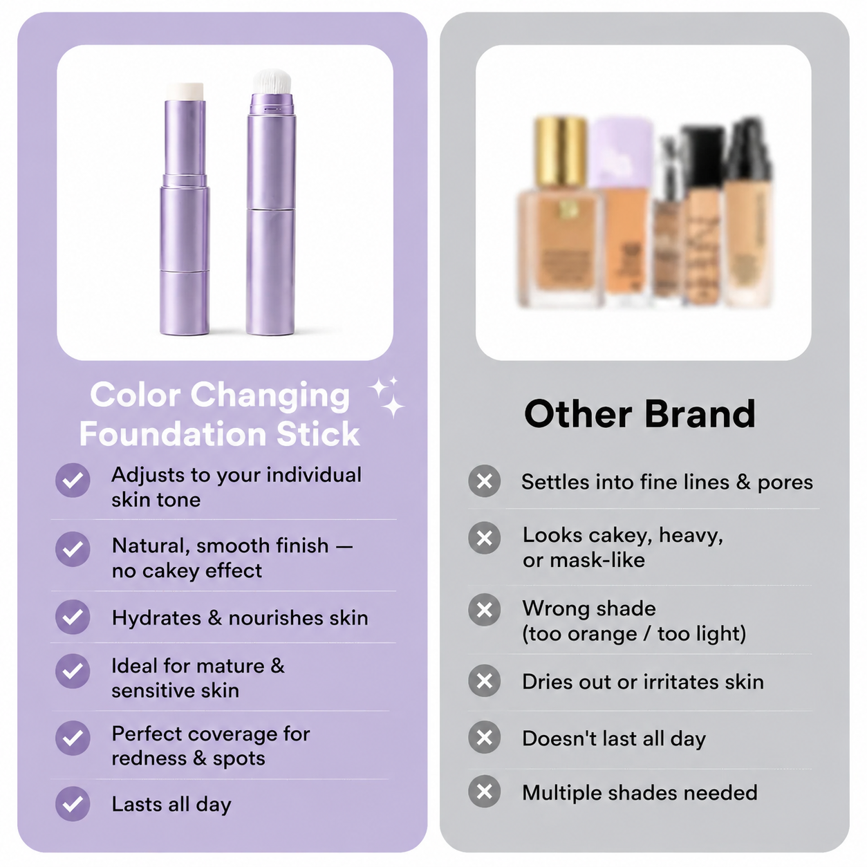 🔥 Color Changing Foundation Stick