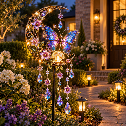 ⏳ Last Day 50% OFF-✝️✨ Cross and Lily Solar Garden Wind Chime Light