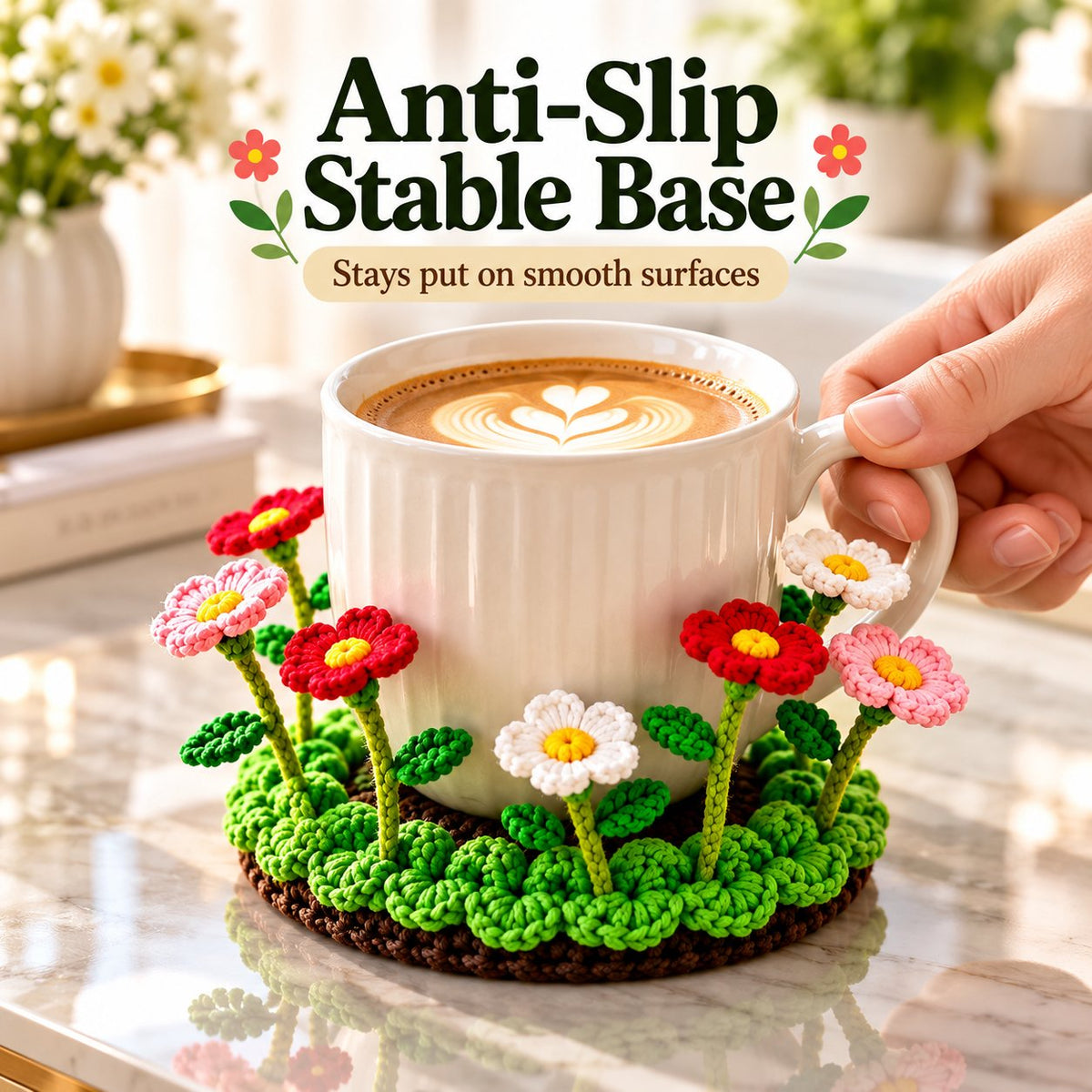 ✨ Last Day – 60% OFF!🌟Handmade Crochet Floral Coaster | Everlasting Table Art 🌸