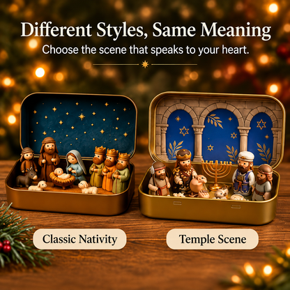 ⏳ Last Day 49% OFF –✝️Miniature Nativity Scene Set
