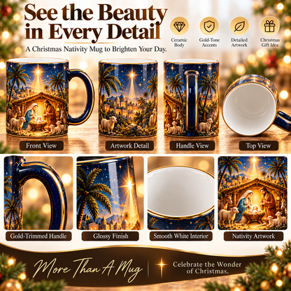 🔥 Last Day 50% OFF-✝️✨Nativity Scene Heat-Sensitive Mug | Christian Christmas Gift🎁