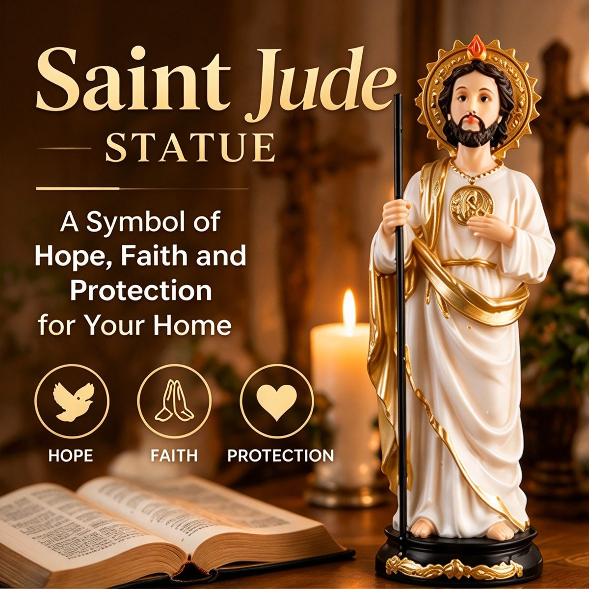 ✨Last Day 49% OFF-✝️All-White Statue Of Saint Jude Thaddaeus