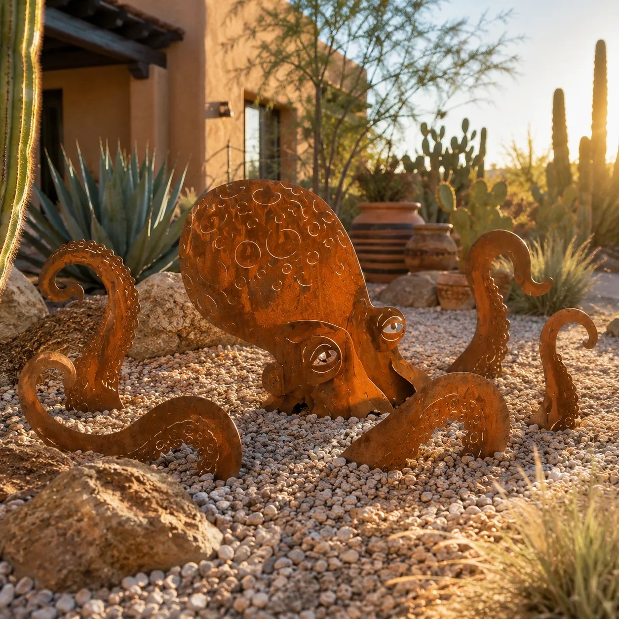 🔥2026 Hot Sale - 🐙Rust Patina Giant Squid Garden Sculpture (Buy more save more)