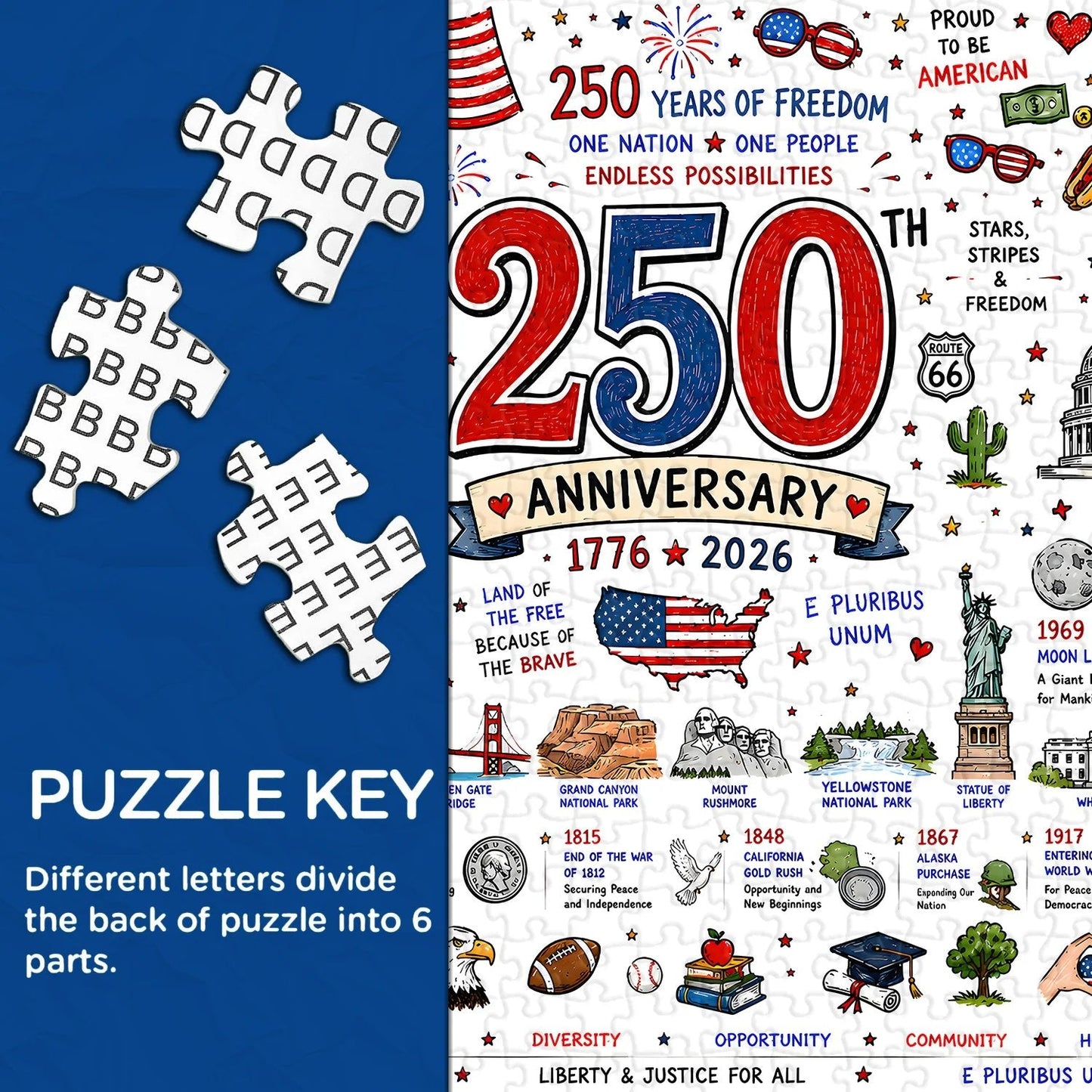 🧩🦅 Patriotic America 1000-Piece Puzzle – A Tribute to Freedom🎁 Buy 2 Free Shipping