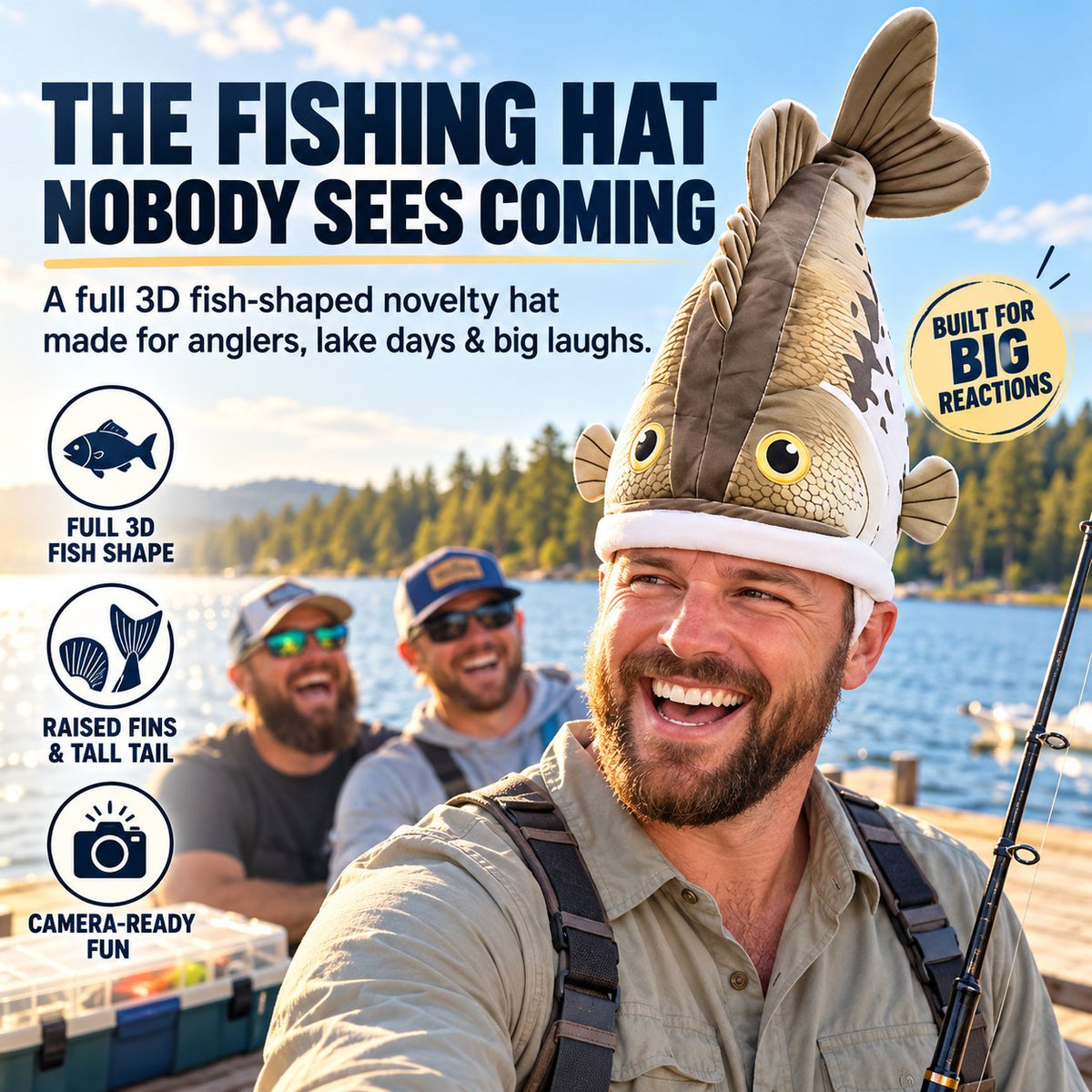 🔥Last day 49% OFF🐟Fun 3D Floppy Fish-Shaped Hat—A Whimsical Gift for Fishing Enthusiasts
