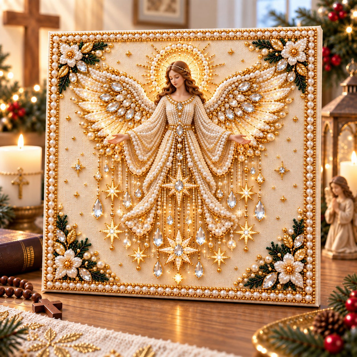 Angel Christian pearl artwork gift