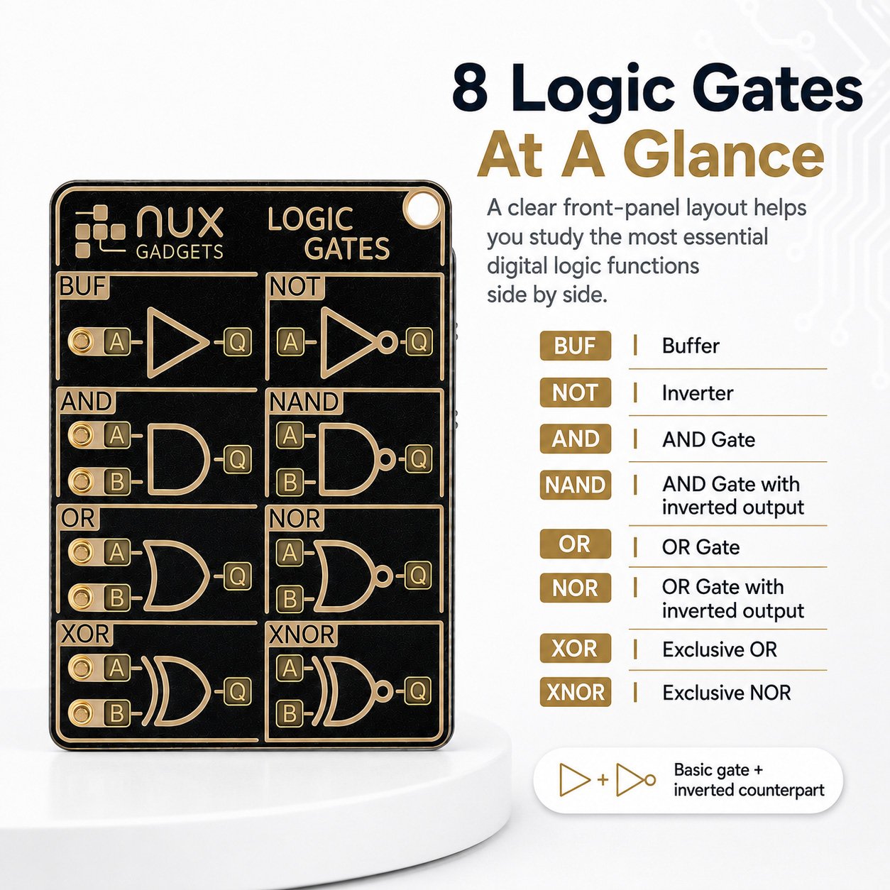 🧠 Logic Gates Trainer Card Pro – Interactive Digital Logic Learning Gadget