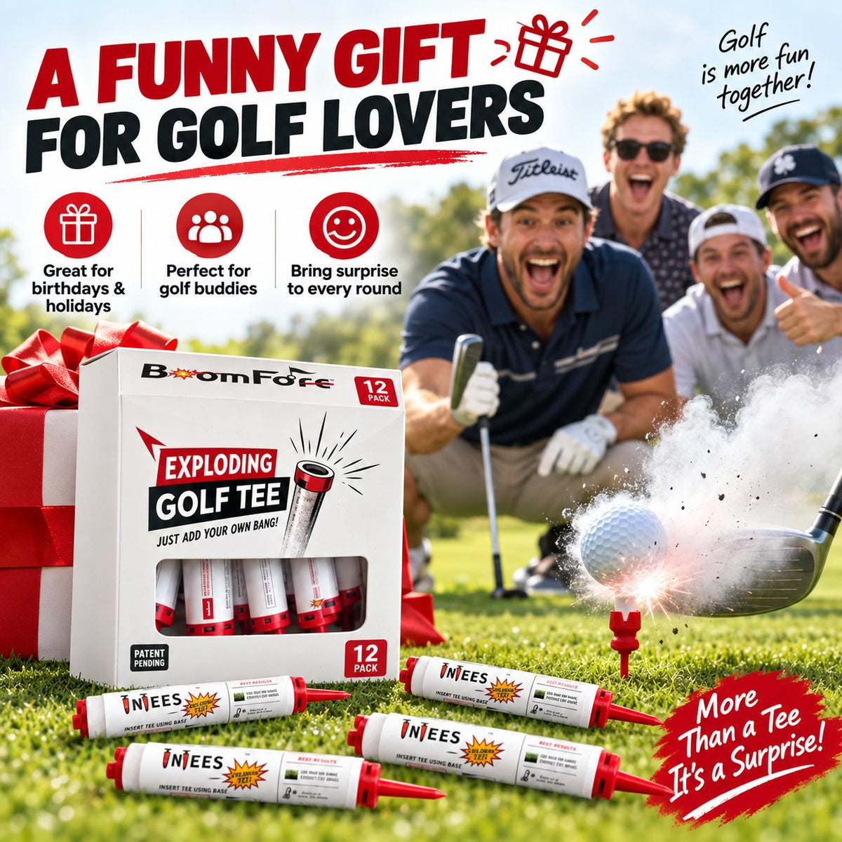BoomFore Exploding Golf Tees - 12 Pack