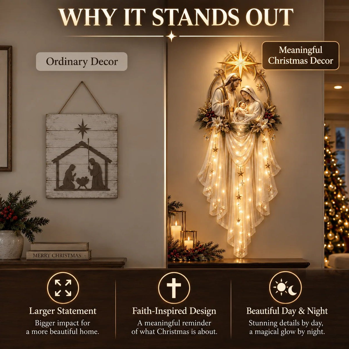 ✨49% OFF Today -⭐ Holy Family Glow™ Illuminated Nativity Wall Hanging