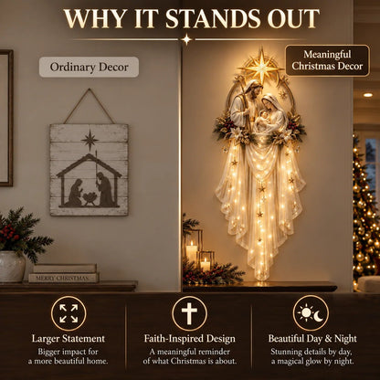 ✨49% OFF Today -⭐ Holy Family Glow™ Illuminated Nativity Wall Hanging