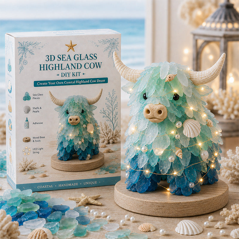 🌊🐚 DIY Ocean Sea Glass Art Kit – Handmade Light-Up Decorative Sculpture