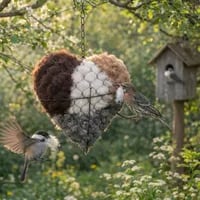 🔥LAST DAY 50% OFF - 🕊️🏡Handmade Natural Alpaca Fiber Bird Nesting Heart❤️Bird lovers gift