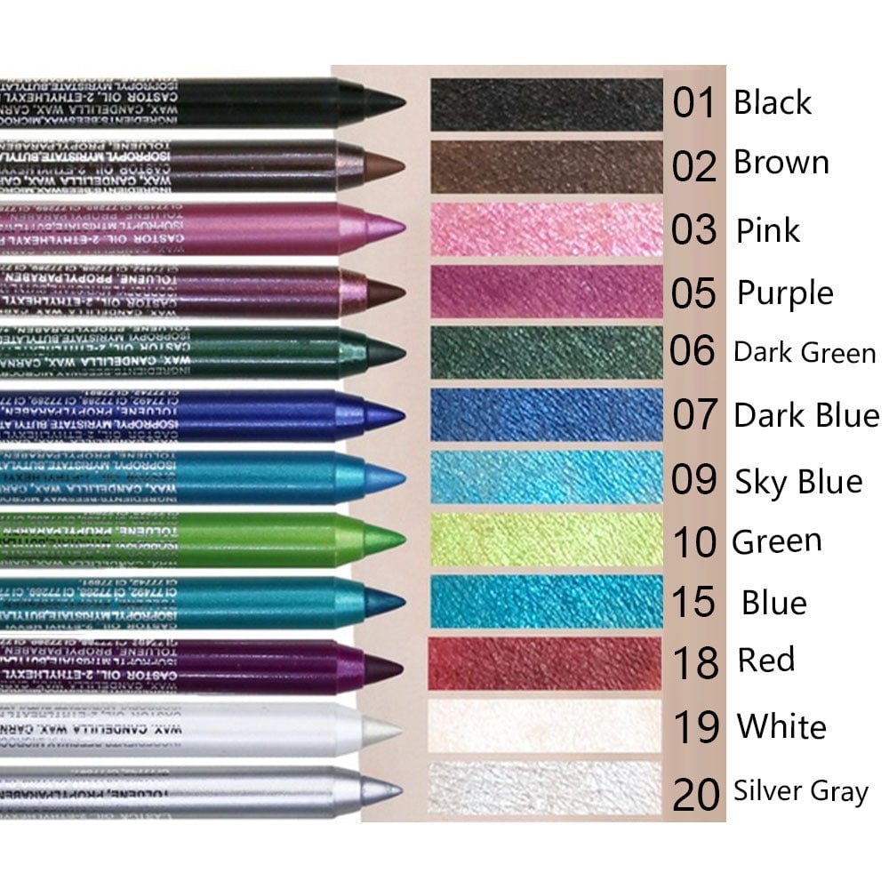 🔥 Limited Edition 50% OFF🌈14-Pack Eyeliner Pencil Waterproof Colored Paste Liners with Metallic & Shimmer Finishes Smudge-Proof