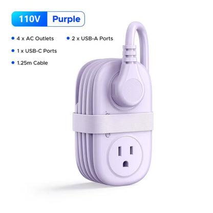 🔥 HOT SALE 🔥Travel Power Strip, ORICO 4 Outlets 2 USB Ports (1 USB C) with 4FT Wrapped Short Extension Cord Small Power Strip