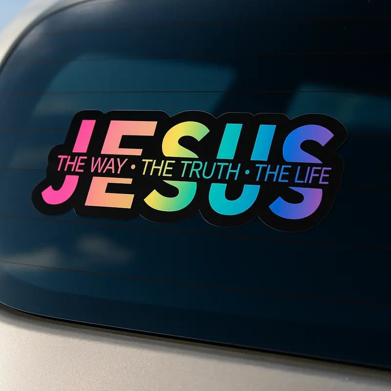 🔥Last Day 49% OFF✝️Jesus The Way The Truth The Life Christian Vinyl Bumper Sticker