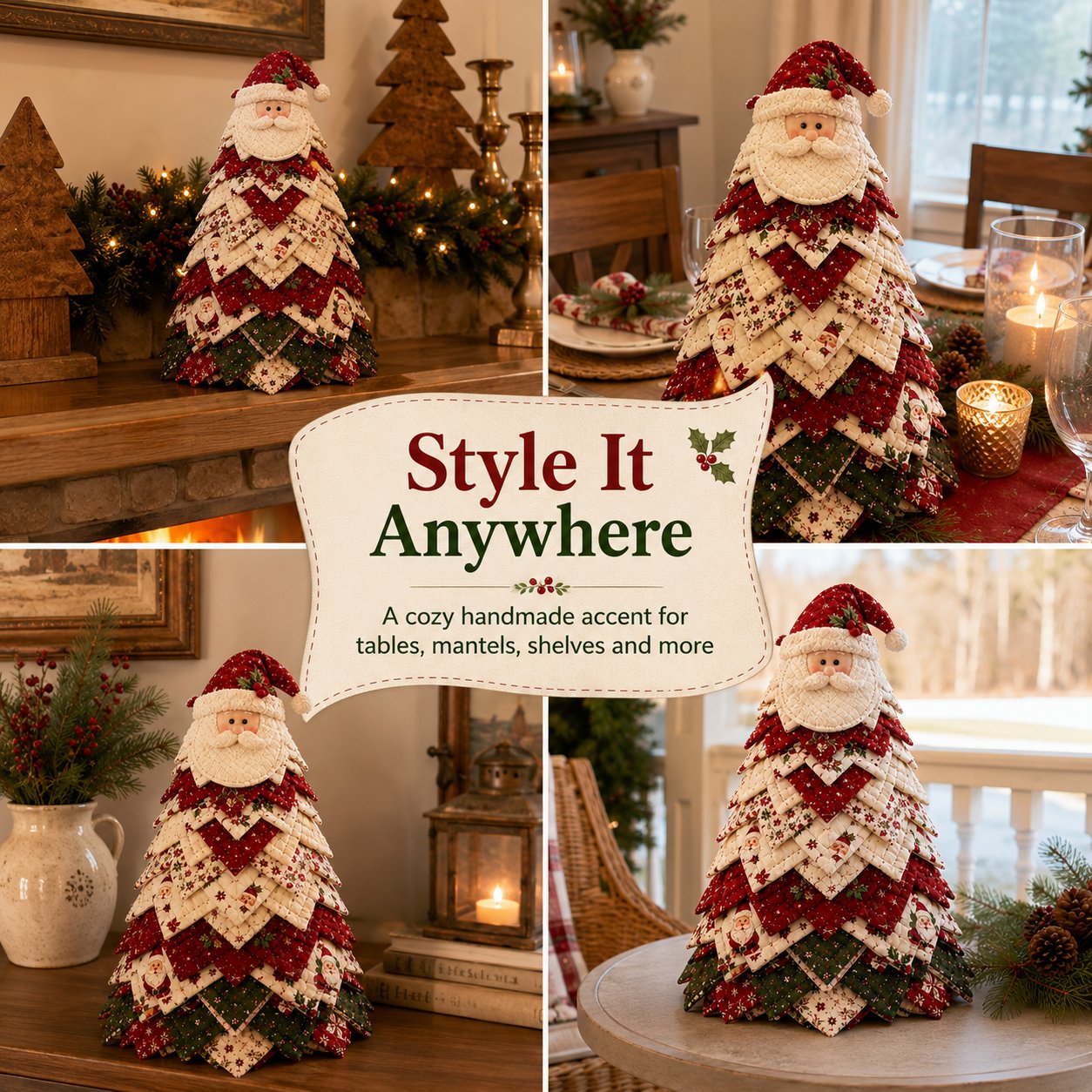 🔥Last Day 49% OFF ✨DIY Quilted Santa Christmas Tree Kit