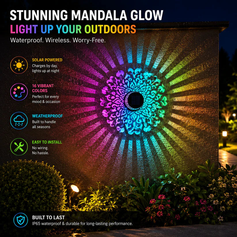 🌟Outdoor Patio Ambient Light Solar Powered Mandala Projector Lamp