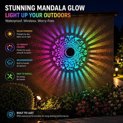 🌟Outdoor Patio Ambient Light Solar Powered Mandala Projector Lamp