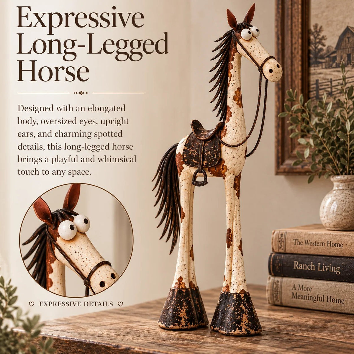 🤠🐴Whimsical Western Cowboy & Horse Figurine Duo - The Perfectly Odd Western Duo