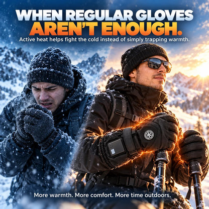 ⏳ Last Day 50% OFF-🔥 Rechargeable Heated Gloves – 3 Heat Settings, Waterproof Touchscreen Winter Gloves
