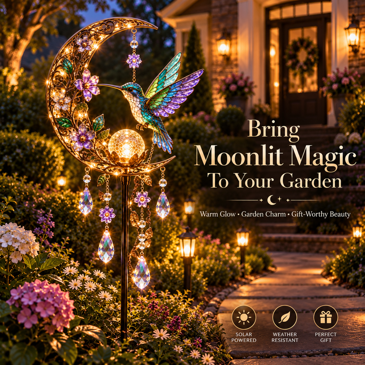 ⏳ Last Day 50% OFF-✝️✨ Cross and Lily Solar Garden Wind Chime Light