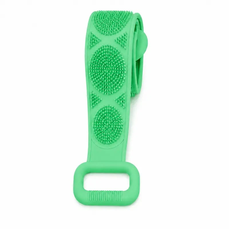 🚿 2-in-1 Silicone Back Scrubber – Double-Sided Exfoliating Brush with Soft Bristles & Mesh Sponge, Long Strap for Deep Body Cleansing, At-Home Self-Care🎁Buy 1 Get 1 Free