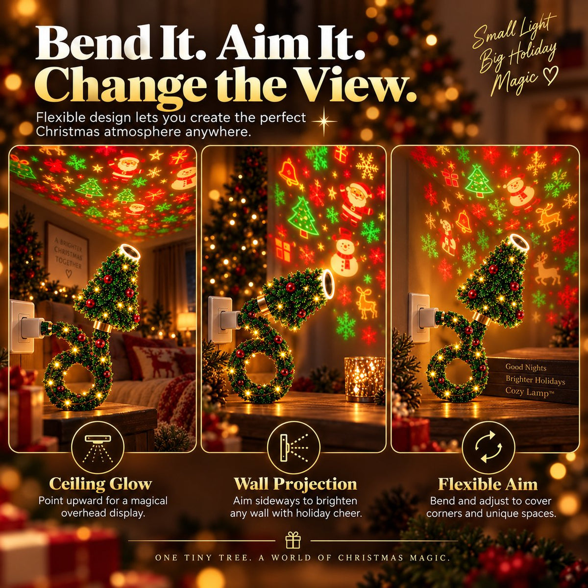 ⏳ Last Day 49% OFF –🌲Christmas Tree-Shaped Projection Light