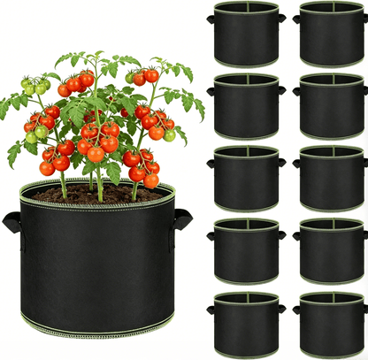 🌱 5-Pack 5 Gallon Grow Bags – Heavy Duty Aeration Fabric Pots with Handles for Vegetables, Flowers & Fruits 🪴