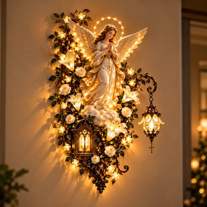 ⏳ Last Day 50% OFF-✨Illuminated Virgin Mary Floral Wall Decor