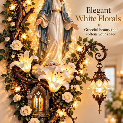 ⏳ Last Day 50% OFF-✨Illuminated Virgin Mary Floral Wall Decor