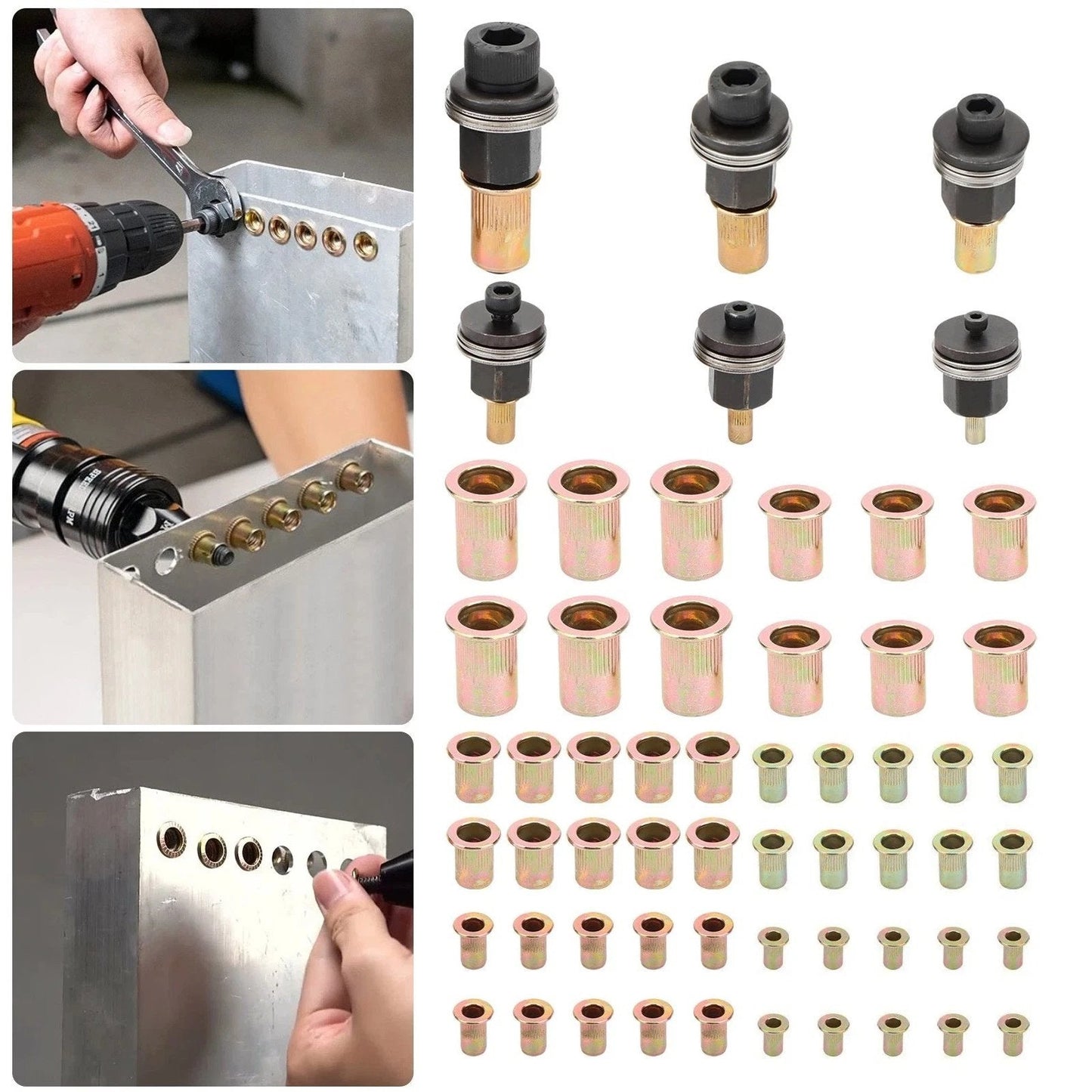 🚀 Mid-Year Madness Sale!🔩 M3-M10 Rivet Nut Gun Replacement Heads Metric Rivnut Tool Mandrel Nose Tips
