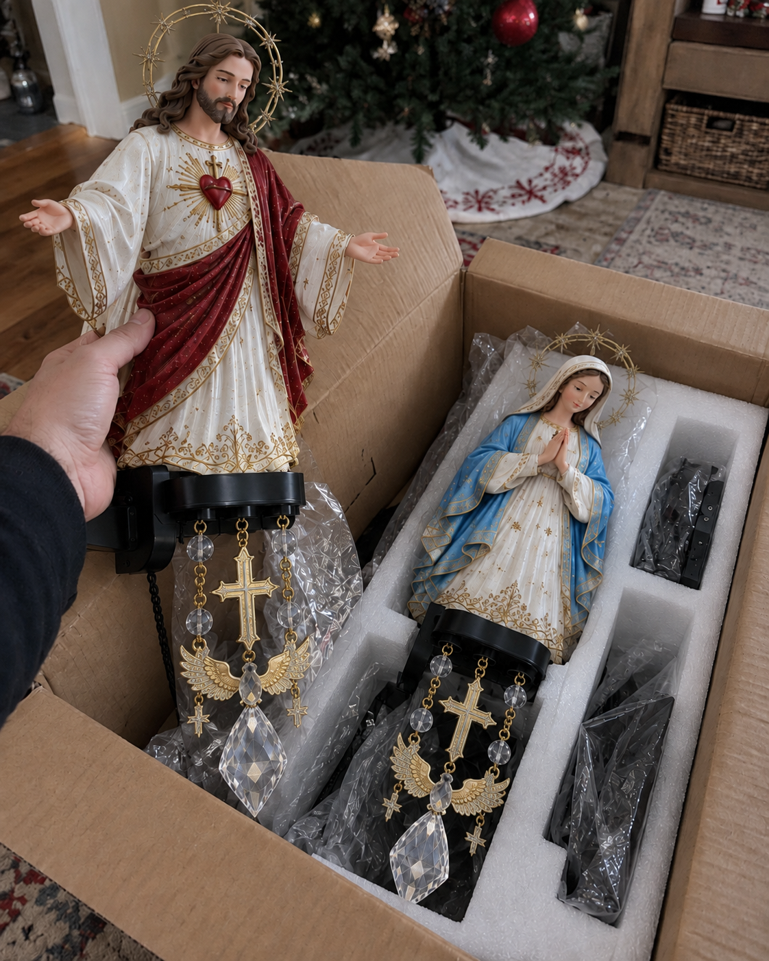 ⏳ Last Day 49% OFF –✨ Christmas Sacred Jesus/Virgin Mary Balustrade Light