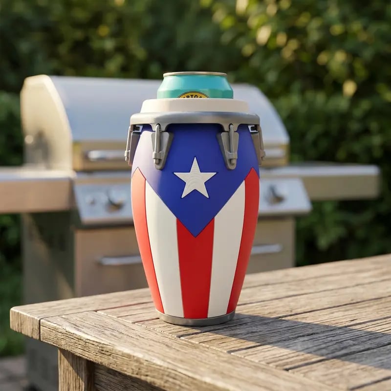 Conga-Style Can Holder – Celebrate Caribbean Pride, One Sip at a Time