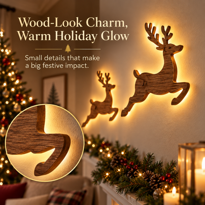 🔥LAST DAY 49% OFF -🦌 7-Piece Glowing Reindeer Wall Decor