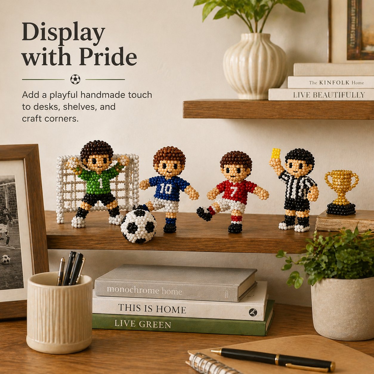 🔥LAST DAY 50% OFF⚽ Soccer Fan Beaded Craft Kit |Build Your Dream Team