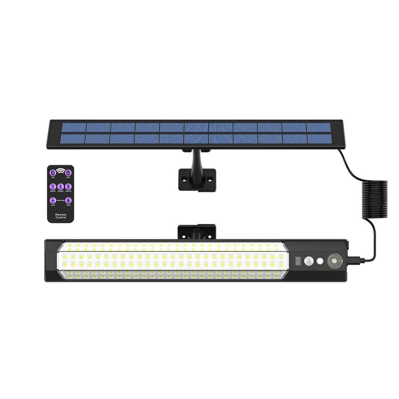 High-brightness solar wall light with motion sensor activation
