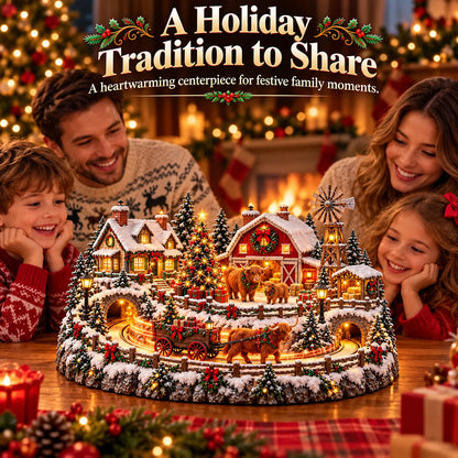 🔥 LAST DAY 49% OFF 🐮 Highland Cow Christmas Farm Village – Animated Holiday Scene