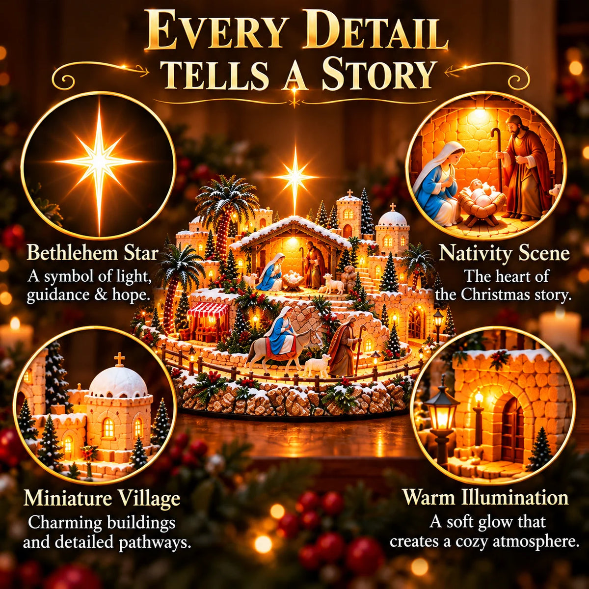 ✨Last Day  49% OFF🌟🎄"Journey of the Star of Bethlehem™" Illuminated Village