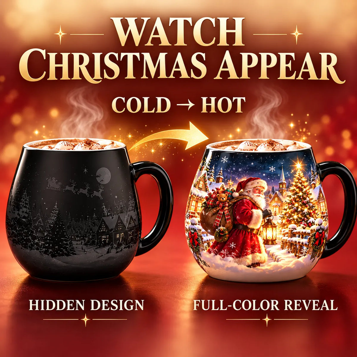🎄 Last Day 50% OFF🎁Christmas Magic Color-changing Mug – Heat Reveal Holiday Gift