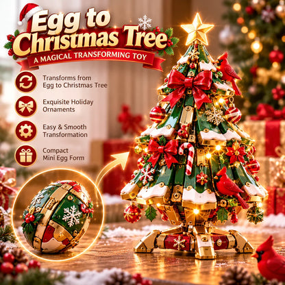 🔥 Last Day 50% Off 🔥"Egg-to-Christmas-Tree™" Magical Transforming Toy – Cardinal-Themed Christmas Tree Holiday Gift🎄🎁✨