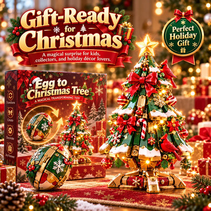 🔥 Last Day 50% Off 🔥"Egg-to-Christmas-Tree™" Magical Transforming Toy – Cardinal-Themed Christmas Tree Holiday Gift🎄🎁✨