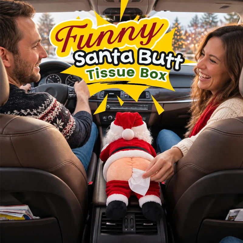 Santa’s Cheeky Tissue Box | Funny Christmas Decor & Gag Gift