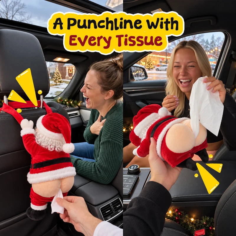 Santa’s Cheeky Tissue Box | Funny Christmas Decor & Gag Gift