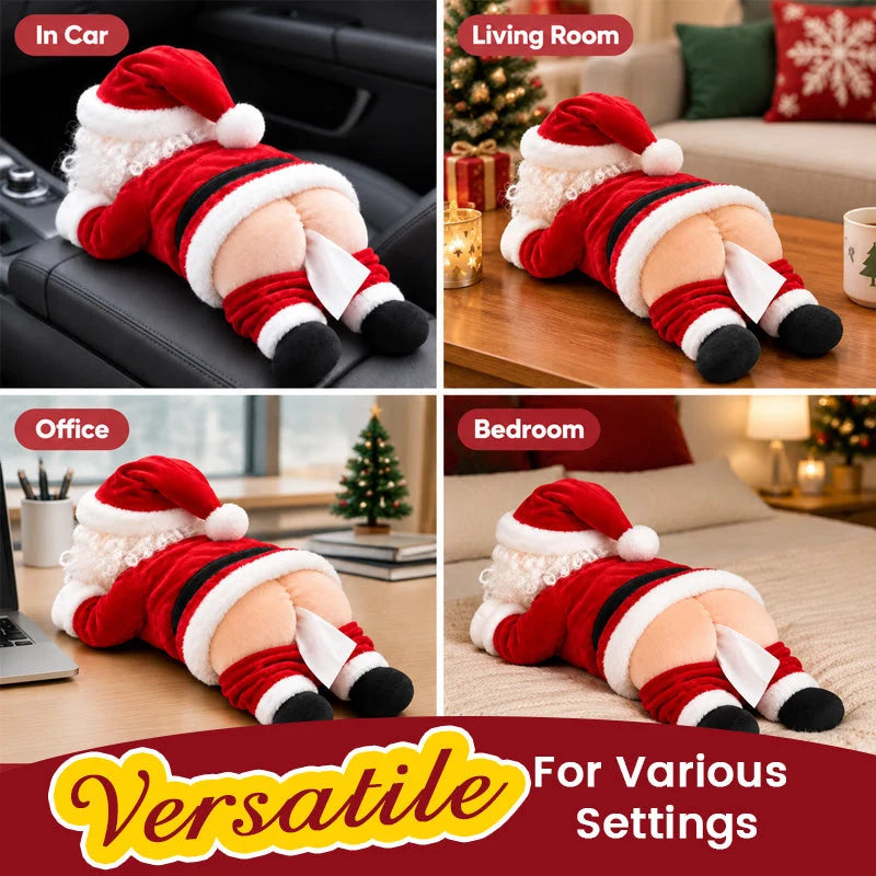 Santa’s Cheeky Tissue Box | Funny Christmas Decor & Gag Gift