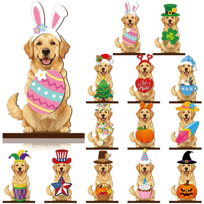 Hot Sale🔥Cute Animals Sign Easter Gift Cat Wooden Sign Desk Decor