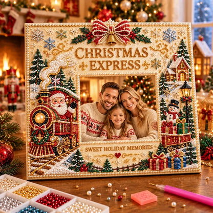 🎄❤️ DIY Christmas Pearl Art Photo Frame – Create Memories Together