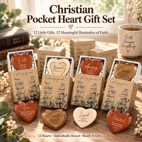 ⏳🔥Last Day 50% OFF ✝️ - 🎁 Christian Pocket Heart Gift Set(Set of 12)
