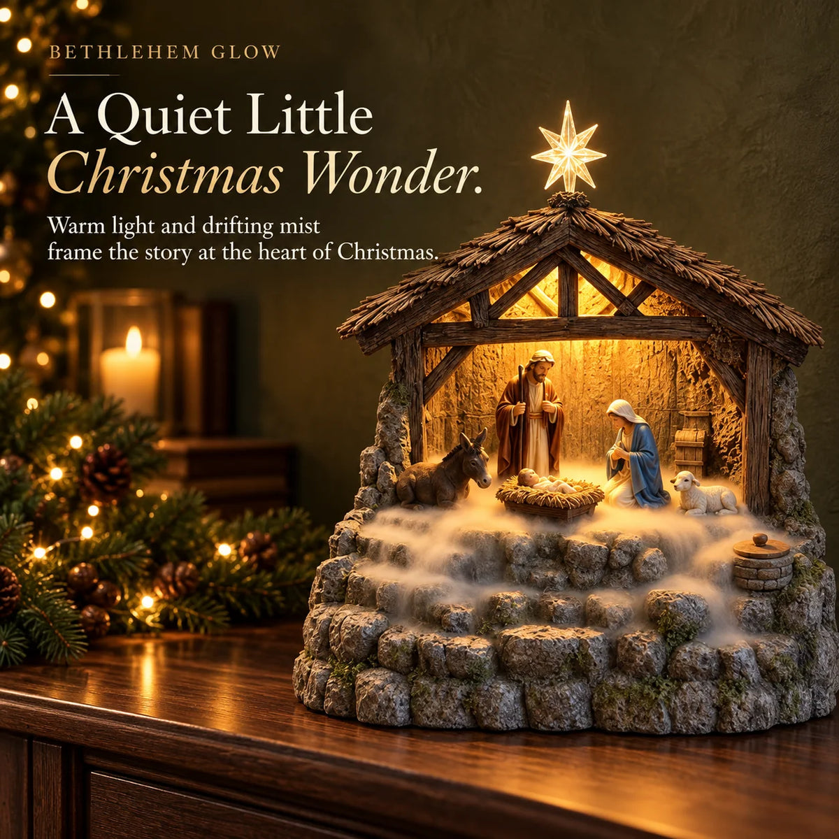 🔥Last day 49% OFF-✨"Light of Bethlehem" — Nativity Scene Humidifier with Integrated Lighting